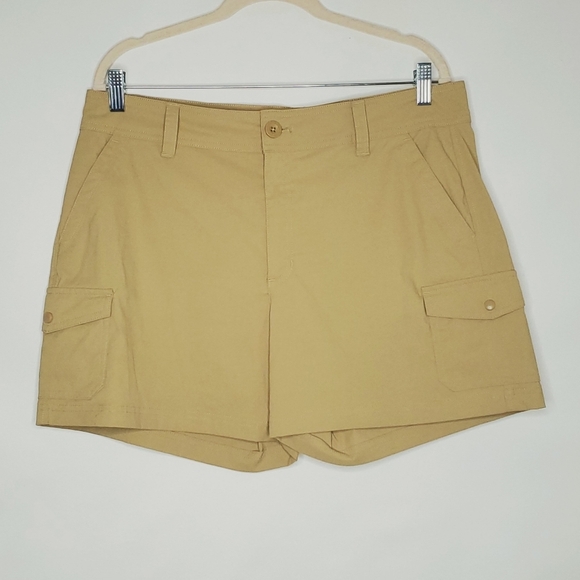 Eddie Bauer Horizon Cargo Shorts Women's Size 14 Stretch Zip Fly Pockets NEW - Picture 1 of 14